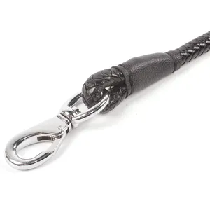 Custom New Design Soft PU Leather Braided Dog Leash Close Control Anti Strangulation Pet Short Leash