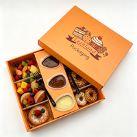 Boîte de présentation individuelle de luxe en papier recyclable pour sushis, fruits, chocolats, biscuits, desserts, traiteur, plateaux de charcuterie