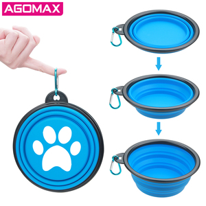 Tazón de Viaje Personalizado para Mascotas, Tazón Doble Plegable y Portátil para Perros, Tazones Elevados Plegables para Comida de Gatos - Product Image 2