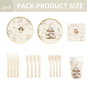 Ensemble de vaisselle féérique DAMAI, assiettes en papier jetables pour desserts, serviettes féériques pour les fêtes de naissance, décorations et fournitures pour les fêtes - Product Image 5