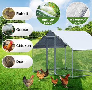 Vente en gros Cadre galvanisé Portable Grillage Poule <span class=keywords><strong>Cage</strong></span> Maison Extérieure Poulailler Mobile Grande <span class=keywords><strong>Cage</strong></span> Lapin pour Volaille - Product Image 3