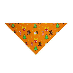 Pañuelo triangular de algodón con estampado personalizado para mascotas, pañuelos navideños para perros - Product Image 2
