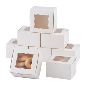 Custom High Quality pop White brown folded muffin dessert Baking portable small paper packaging cup cake boxes