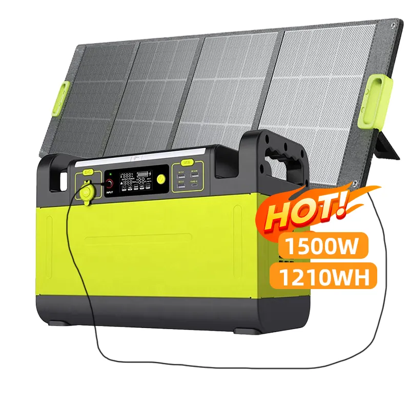 Batterie externe Portable de 1500 watts avec prise de courant alternatif pour l'extérieur, Camping, voyage, chasse, utilisation d'urgence
