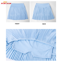 Jupe-short de tennis côtelée plissée taille haute pour femme avec logo personnalisé, 2-en-1, avec short intégré, séchage rapide et respirante