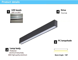 ไฟ LED เชิงพาณิชย์แบบเส้นตรง ขนาด W50xH75 มม. <span class=keywords><strong>ส</strong></span>ามารถเชื่อมต่อกันได้ เหมาะสำหรับสำนักงานและห้องประชุม - Product Image 5