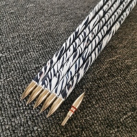 Flèches en carbone OEM 6,2 mm ID 30 pouces, rectitude ±0,003 pouces, motif zèbre, spine 300/350/400, ailettes Blazer, pour arc à poulies, vente en gros