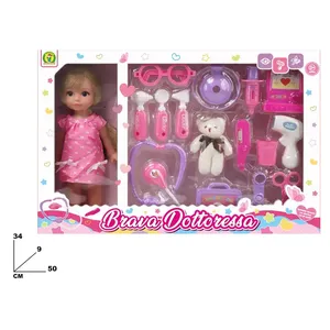 ตุ๊กตาหมอ Brava Dottoressa พร้อมชุดอุปกรณ์การแพทย์ ขนาด 34 ซม. ทำจากพลาสติก สำหรับเด็กผู้หญิงเล่นบทบาทสมมติ - Product Image 2