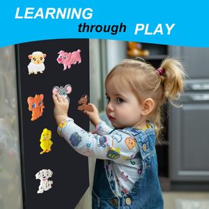 Aimants de réfrigérateur ovales imperméables écologiques <span class=keywords><strong>pour</strong></span> tout-petits, animaux sauvages, grands, mignons, doux, entièrement magnétiques, en caoutchouc, jouets <span class=keywords><strong>pour</strong></span> enfants - Product Image 4