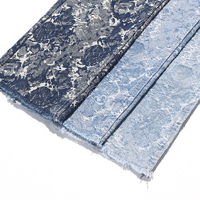 Bleu 80% Coton Graffiti Épaississement Jacquard Denim Tissu pour Jeans 11.8 Oz Haute Qualité Denim Tissu En Gros