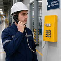 Téléphone d'urgence filaire avec certificat pour tunnels et zones dangereuses, téléphone d'urgence en acier inoxydable, téléphone mural