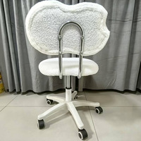 Chaise de coiffeuse moderne pour la maison Tabouret de maquillage en bois massif avec crème Style crème Chaise de salle à manger rotative pour ordinateur