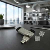Clé USB OTG Type-C en métal 8 Go-512 Go, mini clé USB pour téléphone Android, tablette, PC