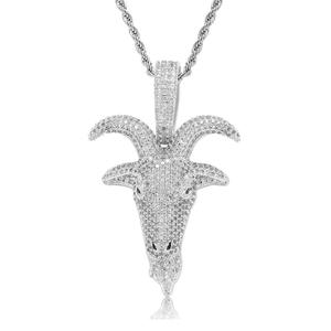 2025 प्रवृत्ति डिजाइनर गहने हार के लिए जिरकॉन मुख्य पत्थर के साथ पुरुषों के लिए बकरी की पेरेंट चेन - Product Image 4