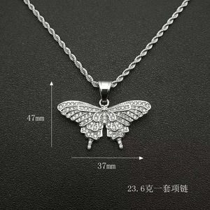 สร้อยคอจิวเวลรี่แฟชั่นสไตล์ฮิปฮอป2024ผีเสื้อสุดอินเทรนด์ทำจากสเตนเลสจี้สุดเก๋สำหรับ316L สำหรับผู้ชายและผู้ชาย - Product Image 5
