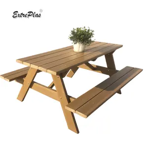Factory Supplier Outdoor Furniture Table Picnic Table 100% Recycled Plastic Carton Modern Teak Outdoor Furniture Set Solid Wood