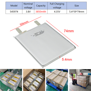 厂家直销 545974 3.8V 3850mah 锂电池 OEM Pe702025 迷你 3.7v 2400mah 在线购买 1000 Mah 锂电池，适用于笔记本电脑和手机 - Product Image 2