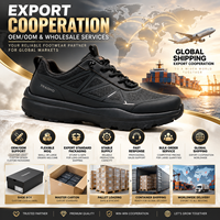 Chaussures décontractées noires pour hommes, respirantes, en maille alvéolée, avec semelle intermédiaire épaisse et antidérapante