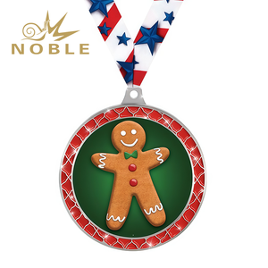 Doppia azione 2026 inserire medaglie di natale natale di pan di zenzero uomo pupazzo di neve medaglie di metallo per i premi di partecipazione del vincitore - Product Image 6