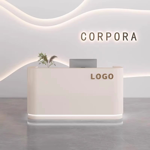 Bàn tiếp tân hiện đại tối giản bằng MDF với đèn <span class=keywords><strong>LED</strong></span>, quầy cao cấp sang trọng dành cho salon làm đẹp, cửa hàng quần áo nhỏ, khách sạn/trung tâm thương mại - Product Image 4