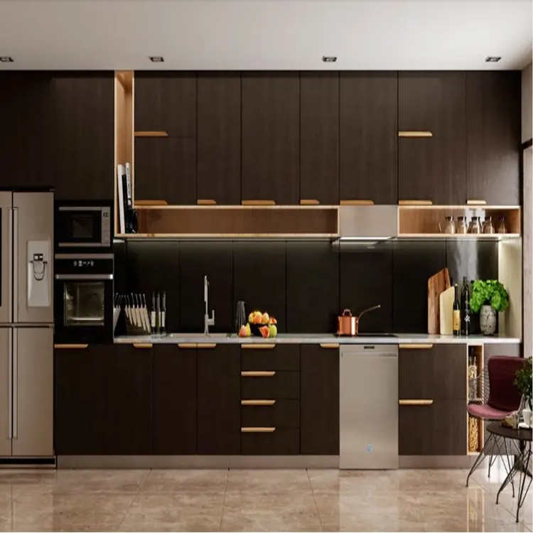 Kitchen Cabinet Style Complete Modular Cheap Price Stainless Steel 304 European Kitchen Furniture Modern Customized Color
