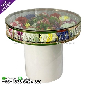 Meubles d'événements en gros, décoration, table à gâteau dorée pour les mariages - Product Image 6