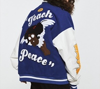 Design personnalisé bleu couleur classique chenille Patch logo épais laine broderie hommes Letterman veste fabricants