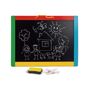 Pizarra <span class=keywords><strong>de</strong></span> <span class=keywords><strong>dibujo</strong></span> <span class=keywords><strong>de</strong></span> madera para niños con números y letras, <span class=keywords><strong>de</strong></span> pino y MDF, <span class=keywords><strong>de</strong></span> doble cara, para dibujar y escribir, juguete educativo para niños pequeños, regalo. - Product Image 2