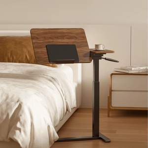 Table de bureau réglable en hauteur hydraulique, réversible et mobile <span class=keywords><strong>Kingpower</strong></span>, avec roulettes, pour ordinateurs (matériau MDF) - Product Image 1