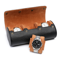 Étui à montre en cuir de luxe, vente en gros, logo personnalisé en relief, étui de protection pour montre, étui de voyage pour usage extérieur