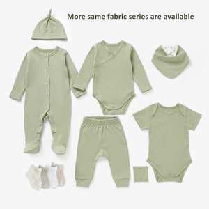 Stock Product Factory GOTS 100% Organic Cotton Solid Long Sleeve <strong>Baby</strong> Clothing Unisex Clothes <strong>Baby</strong> <strong>Romper</strong> - Product Image 6