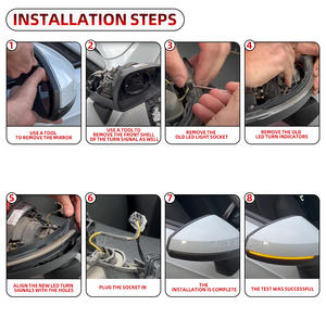 Ambre Bleu Séquentiel 2PCS LED Dynamic Turn Signal Light Flashing Side Mirror Indicator Blinker pour <span class=keywords><strong>Audi</strong></span> <span class=keywords><strong>A3</strong></span> 8V S3 RS3 2013-2020 - Product Image 3