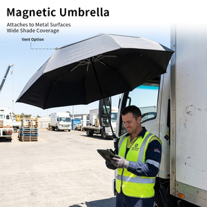 27 Inch Portable Outdoor Activities Universal Clip Included <b>Umbrella</b> Portable Magnetic <b>Umbrella</b> with Magnetic Base - Product Image 3