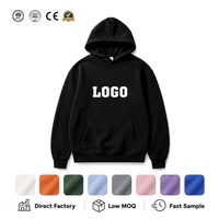 Sweat à capuche d'hiver multicolore avec logo noir sur la poitrine, capuche double couche, poche kangourou, poignets côtelés, faible MOQ, personnalisable, vierge, pour la vente en gros