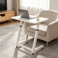 Bureau d'ordinateur ergonomique pliable en bois assemblé, durable, avec tiroir, porte-gobelet réglable et extensible, mobile, écologique et gain de place