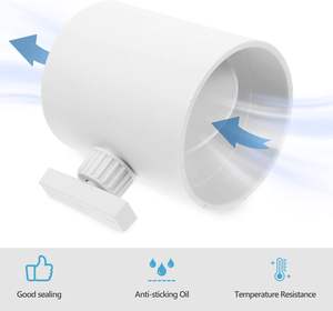 DN110MM <span class=keywords><strong>75mm</strong></span> 160mm 200mm PVC PP 댐퍼 Hvac 공기 덕트 수동 플라스틱 복근 PVC 파이프 야외 병원 체육관 계단 홀 - Product Image 4