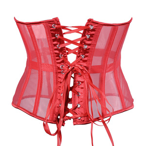 Mujeres Sexy elástico negro transparente gótico sólido ancho corsé Top malla cintura cinturón <span class=keywords><strong>faja</strong></span> Bustiers corsés ropa <span class=keywords><strong>blusa</strong></span> superior delgada - Product Image 3