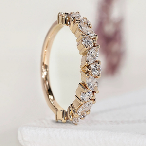 Shea IGI Certified Lab Grown Marquise Cut <strong>Diamond</strong> White D Color 10k/14k/18k Solid Gold Classic Eternity <strong>Wedding</strong> Pave Band <strong>Ring</strong> - Product Image 2