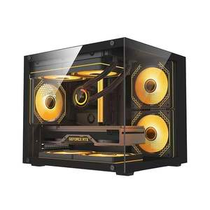 Yüksek Kaliteli Alüminyum Alaşımlı Mid Tower <span class=keywords><strong>M</strong></span>-ATX/ITX Uyumlu PC Oyun Kasası Modern Şeffaf Tasarı<span class=keywords><strong>m</strong></span> Tamamen Şeffaf Temperli Cam - Product Image 2