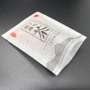 Eco friendly heat seal custom printed cotton paper laminated small sachet food packing pouch tea bag packaging