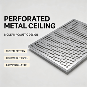 Panneaux de plafond perforés en aluminium sur mesure, design industriel, surface anodisée pour immeuble de bureaux - Product Image 2