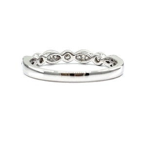Bague en or blanc 18 carats avec diamants véritables, design décontracté, livraison rapide, haute qualité, bijoux fins, alliance de mariage, pour femmes - Product Image 3