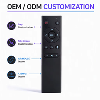 Remote Control Universal 2.4G 13 Tombol Warna Hitam Original Pabrik untuk Smart TV/PC/Android TV Box/Tablet/Proyektor