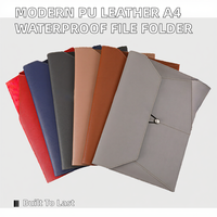 NEXXGEN - Carpeta de Piel Sintética Moderna y Elegante para Documentos A4, Gran Capacidad, Impermeable, con Múltiples Ranuras, Cierre de Cuerda Elástica