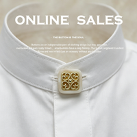 Boutons de vêtements de luxe de style chinois en alliage de zinc écologique plaqué bicolore pour vestes et manteaux