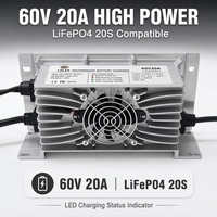 Chargeur de chariot de golf 73V 20A LNLEE 20S LiFePO4 Haute fiabilité Fonctionnement silencieux pour scooter de mobilité Véhicule de villégiature Service OEM