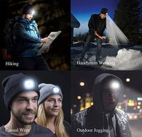Venta al por mayor Unisex Beanie Hat con los regalos ligeros USB recargable 4 LED Cap