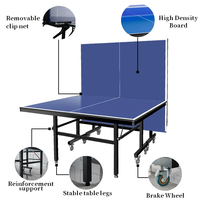 Haut de gamme de haute qualité 15mm panneau Table de ping-pong pliable avec roue pliable