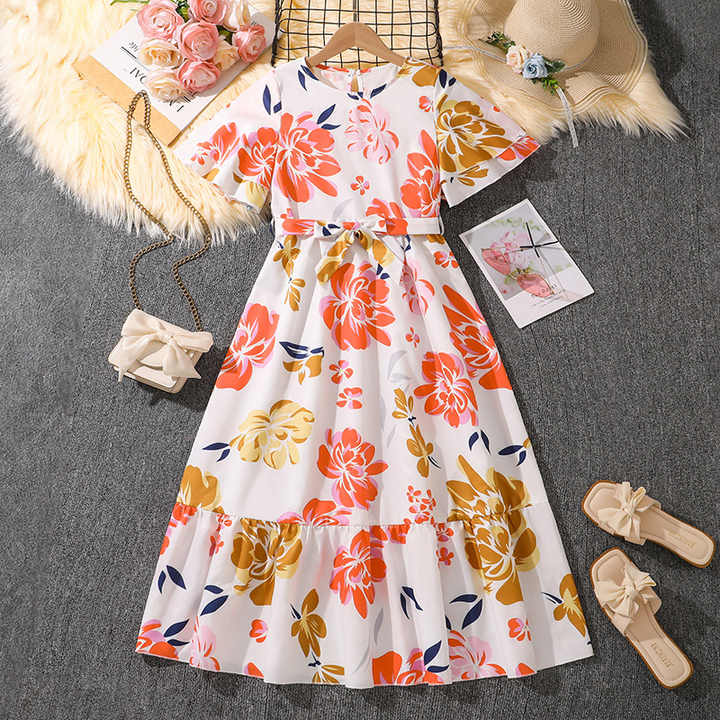 teen girls holiday dresses Elegant Satin and Tulle Holiday Dress for Little Girls 452 10 / Red main image 1