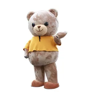 High quality fashion design OEM cheap cute plush promotion doll advertising cartoon teddy bear mascots costumes